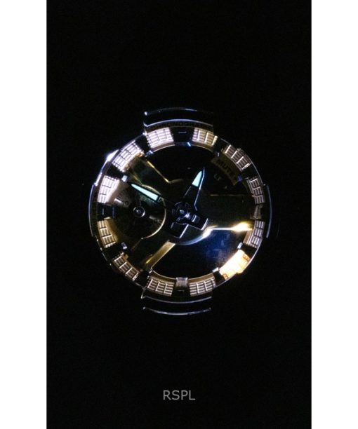 Casio G-Shock Analog Digital Stainless Steel Gold Dial Quartz GM-110BD-1A9 200M Men's Watch