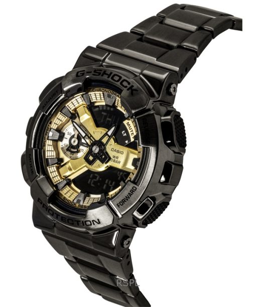 Casio G-Shock Analog Digital Stainless Steel Gold Dial Quartz GM-110BD-1A9 200M Men's Watch
