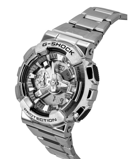 Casio G-Shock Analog Digital Stainless Steel Grey Dial Quartz GM-110D-8A 200M Men's Watch
