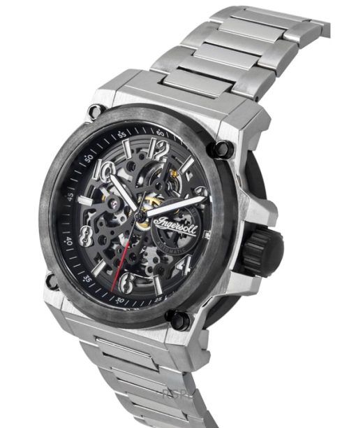 Ingersoll The Anvil Stainless Steel Black Skeleton Dial Automatic I16601 Men's Watch