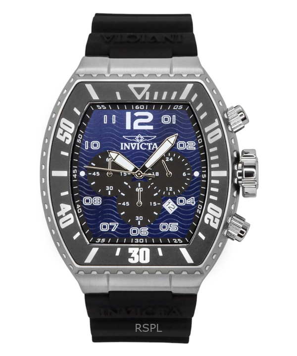 Invicta Pro Diver Zager Chronograph GMT Silicone Strap Blue Dial Quartz 47281 100M Men's Watch