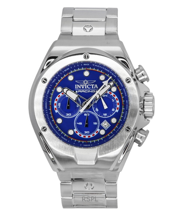 Invicta Racing Chronograph Stainless Steel Blue Dial Quartz 47745 Men's Watch