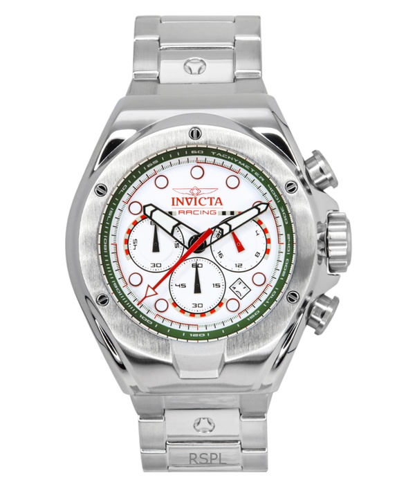 Invicta Racing Chronograph Stainless Steel White Dial Quartz 47746 Men's Watch