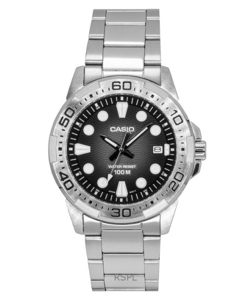 Casio Standard Analog Stainless Steel Black Dial Quartz MTD-140D-1AV 100M Men's Watch