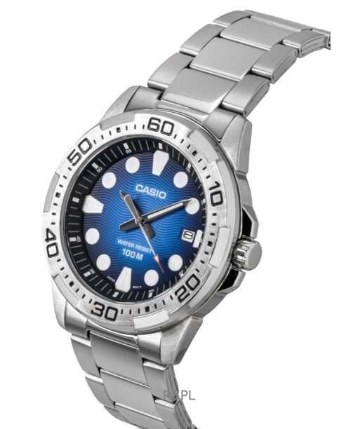 Casio Standard Analog Stainless Steel Blue Dial Quartz MTD-140D-2AV 100M Men's Watch