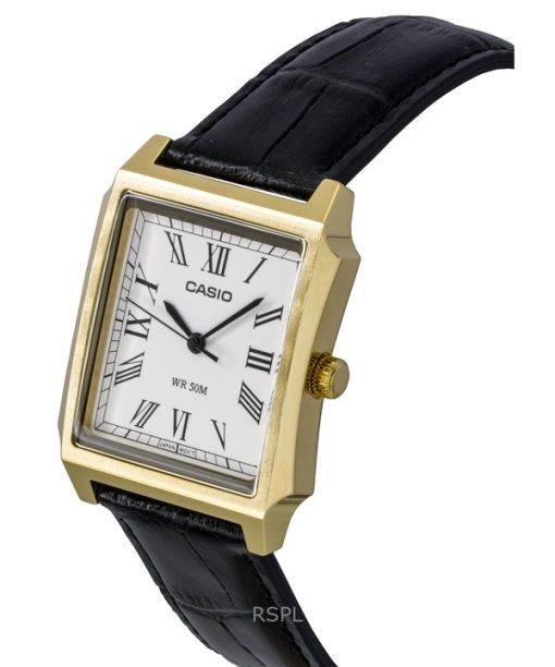 Casio Standard Analog Leather Strap White Dial Quartz MTP-B190GL-7BV Men's Watch