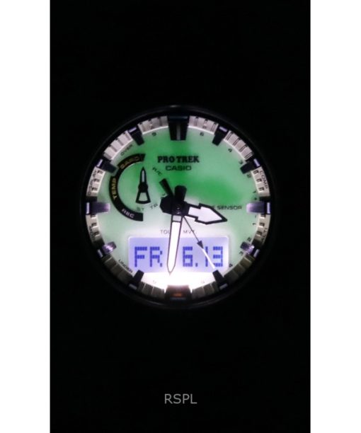 Casio Pro Trek Analog Digital Bio-Based Resin Strap White Dial Solar PRW-61LD-3 100M Men's Watch