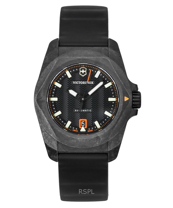 Victorinox I.N.O.X Rubber Strap Black Dial Automatic Diver's 242023-1 200M Men's Watch With Gift Set