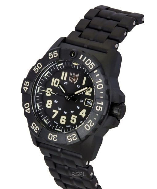 Luminox Navy SEAL 3500 Military Stainless Steel Black Dial Quartz Diver's XS.3510 200M Men's Watch