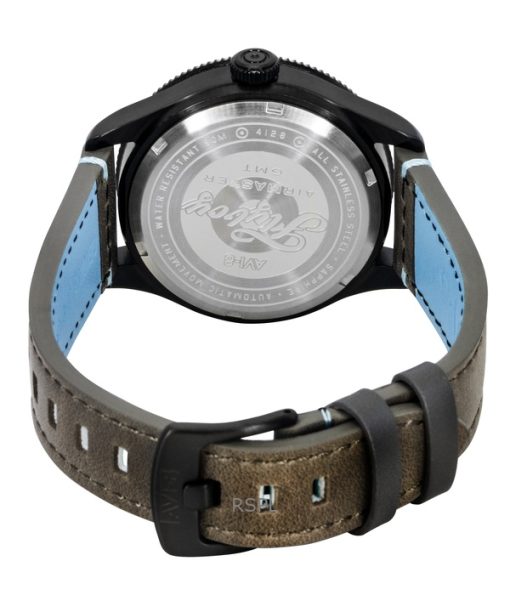 AVI-8 フライボーイ エアマスター GMT レザーストラップ グレーダイヤル 自動巻き AV-4128-05 メンズ腕時計