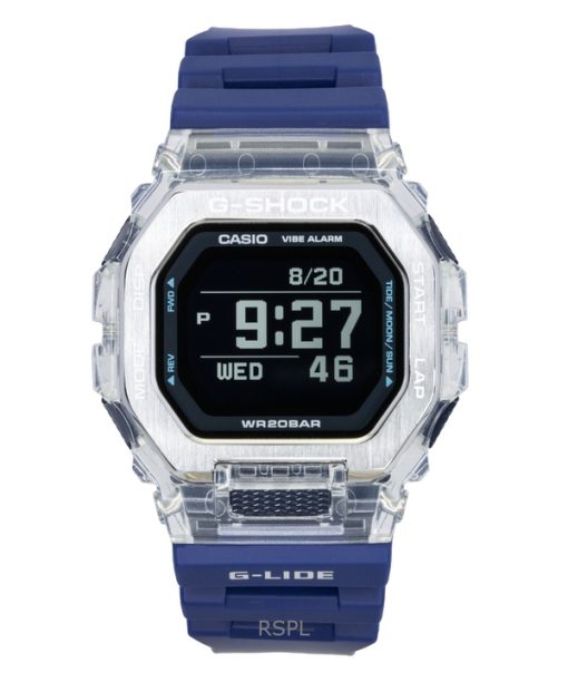 カシオ G-Shock G-LIDE デジタル スマートフォンリンク ブルー 樹脂ストラップ クォーツ GBX-100S-2 200M ユニセックスウォッチ