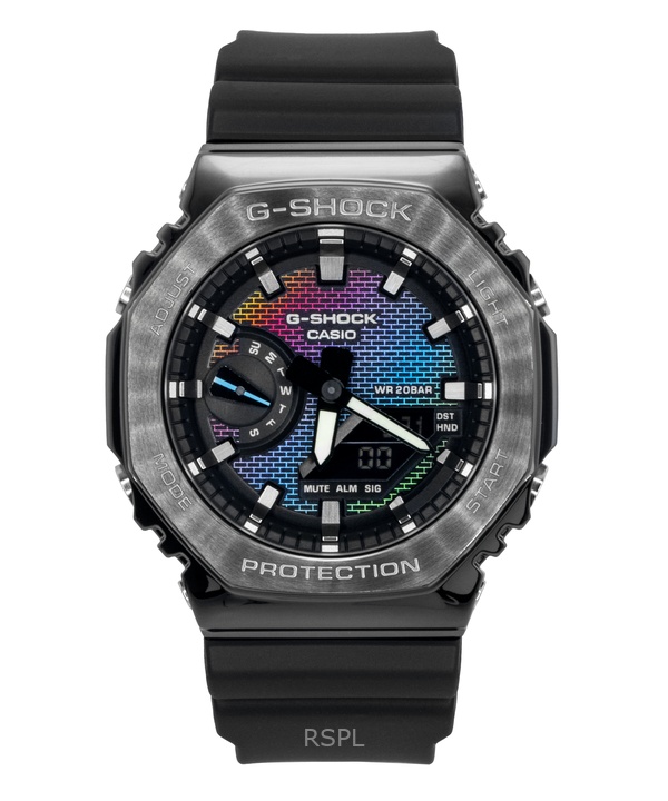 カシオ G-Shock G-Steel アナログデジタル バイオベース樹脂ストラップ マルチカラーダイヤル クォーツ GM-2100BRW-1A 200M メンズ腕時計
