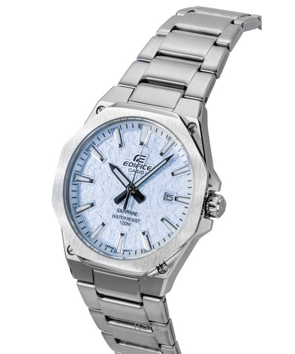 カシオ エディフィス アナログ ステンレススチール ライトブルー ダイヤル クォーツ EFR-S108DE-2AV 100M メンズ腕時計
