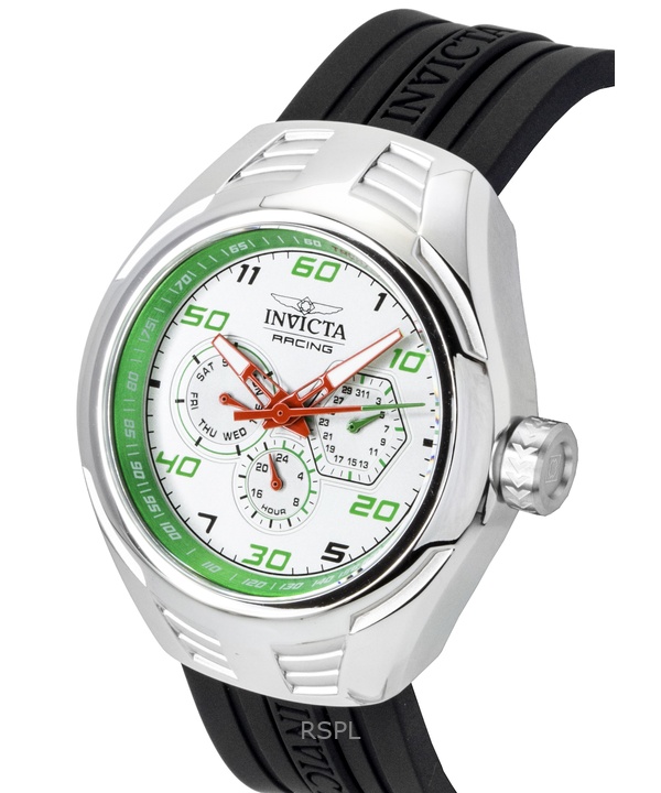 インビクタ レーシング シリコンストラップ シルバーダイヤル クォーツ 47726 メンズ腕時計