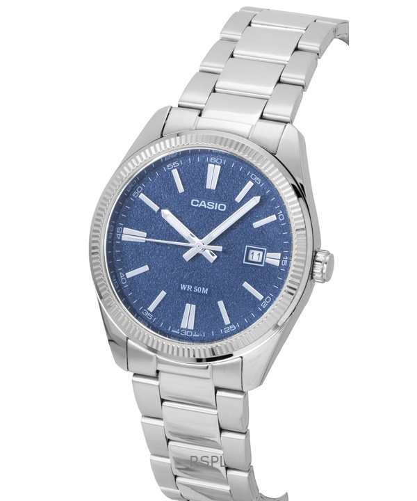 カシオ スタンダード アナログ ステンレススチール ブルーダイヤル クォーツ MTP-1302DA-2A1V メンズ腕時計