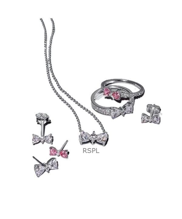 パンドラ スパークリングボウ スタッドピアス クリアキュービックジルコニア P-293506C01 レディース