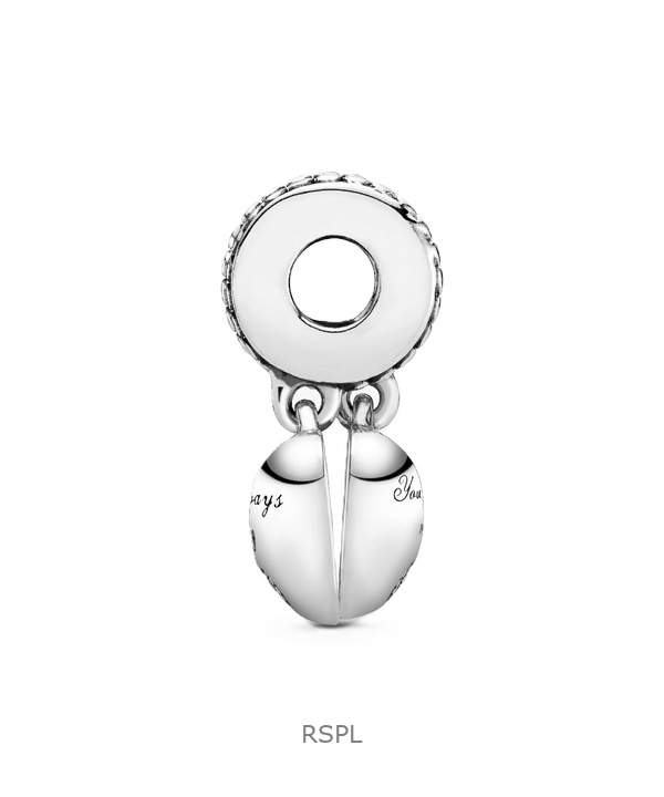 パンドラ マザー&ドーター ハート ピンクエナメル&クリアキュービックジルコニア P-792072EN40 レディース