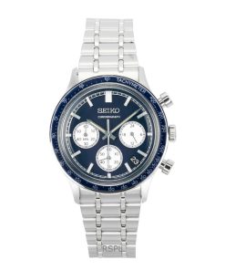 セイコー クロノグラフ ステンレススチール ブルーダイヤル クォーツ SSB477P1 メンズ腕時計