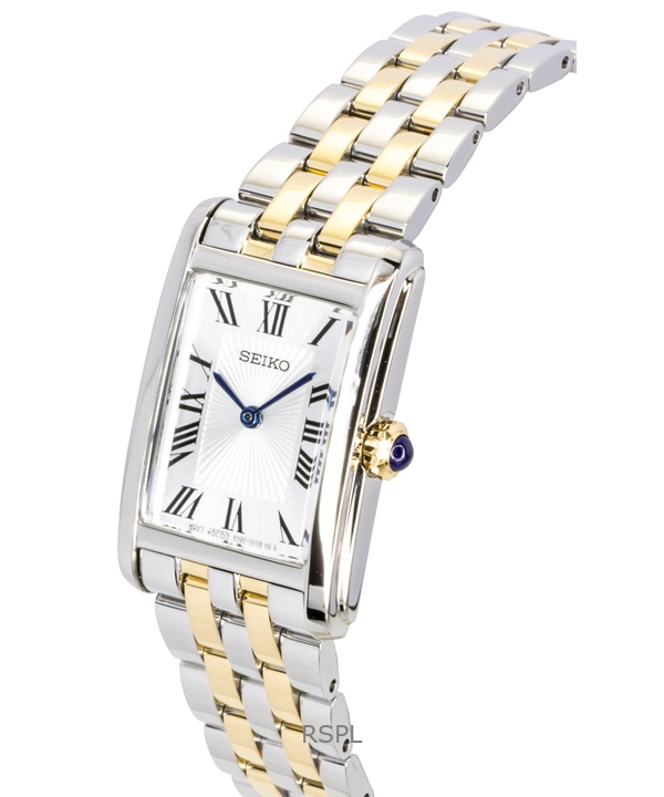 セイコー ツートン ステンレススチール シルバーダイヤル クォーツ レディース腕時計 SWR087P1