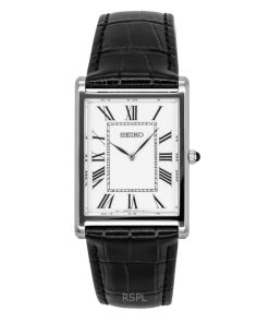 セイコー コンセプチュアル レザーストラップ ホワイトダイヤル クォーツ メンズ腕時計 SWR103P1