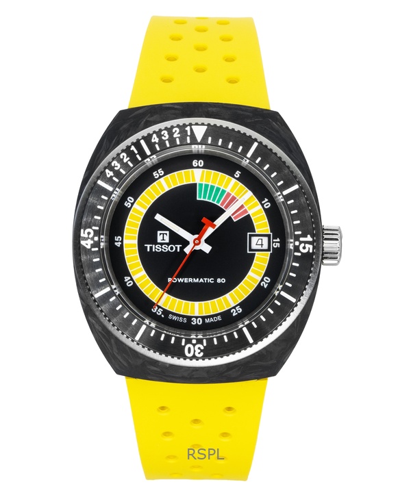 ティソ シデラルS 合成皮革ストラップ ブラックダイヤル 自動巻き ダイバーズウォッチ T145.407.97.057.00 300M メンズ腕時計