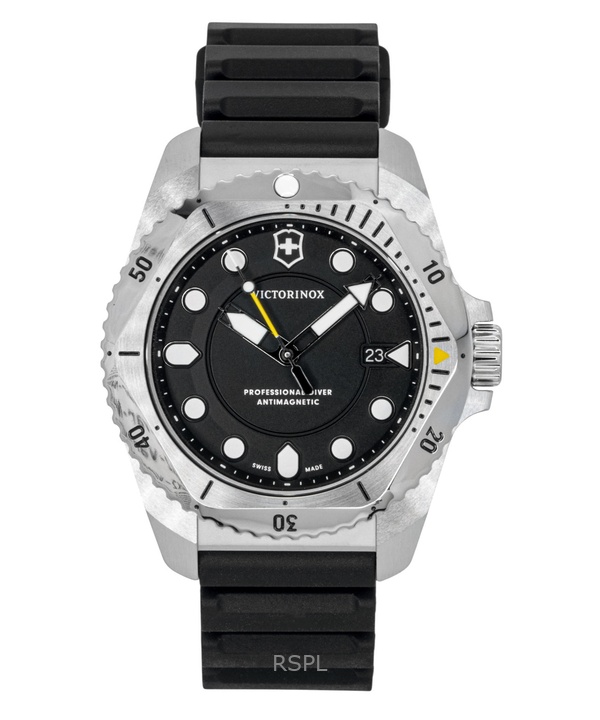 ビクトリノックス ダイブプロ ラバーストラップ マットブラックダイヤル クォーツ ダイバーズ 241990 300M メンズ腕時計