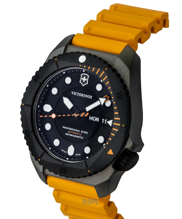 ビクトリノックス ダイブプロ ラバーストラップ マットブラックダイヤル 自動巻き ダイバーズ 241996 300M メンズ腕時計